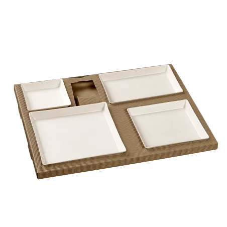 Plateau repas Polaris quartz blanche ou noire laminée + couvercle