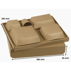 Plateau kraft avec couvercle, assiette, gobelet, couverts