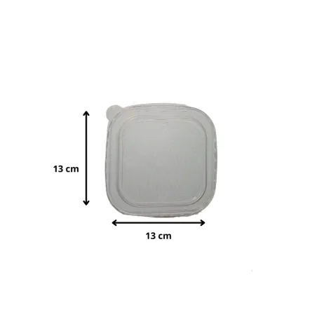 Couvercle transparent pour pot carton carre 500 ML et 650 ML