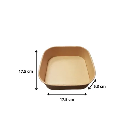 Pot carton carre Kraft 980 ML Pot carton carre Kraft 980 ML