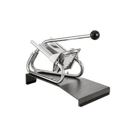 Coupe frites sur socle avec couteau et poussoir Coupe frites sur socle avec couteau et poussoir