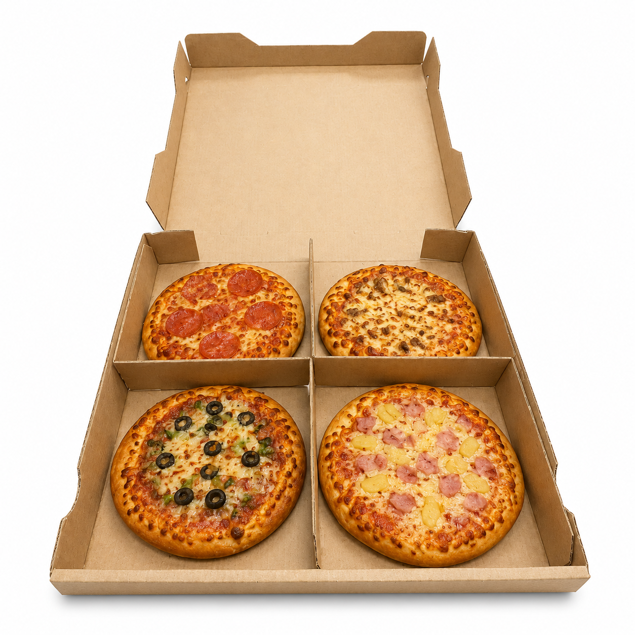 boîte à pizza avec séparateur