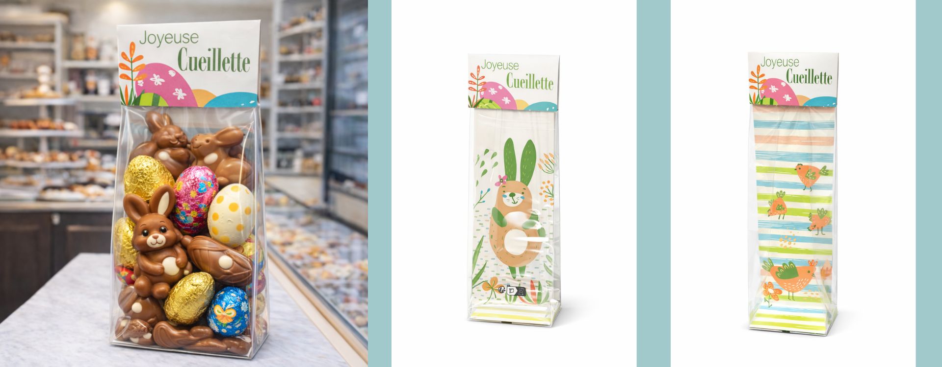 sachets chocolats de pâques 