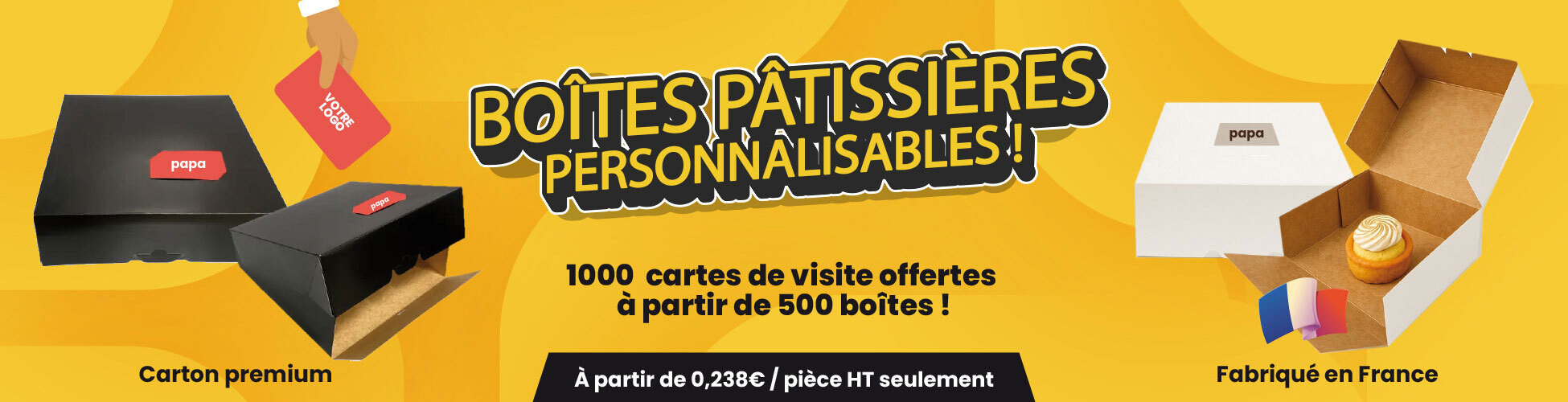 Boites pâtissières personnalisables